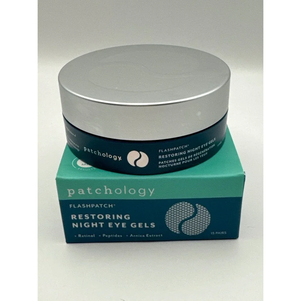 Patchology Flashpatch Restoring Night Eye Gels 15‎ Pairs Retinol Peptides BNIB